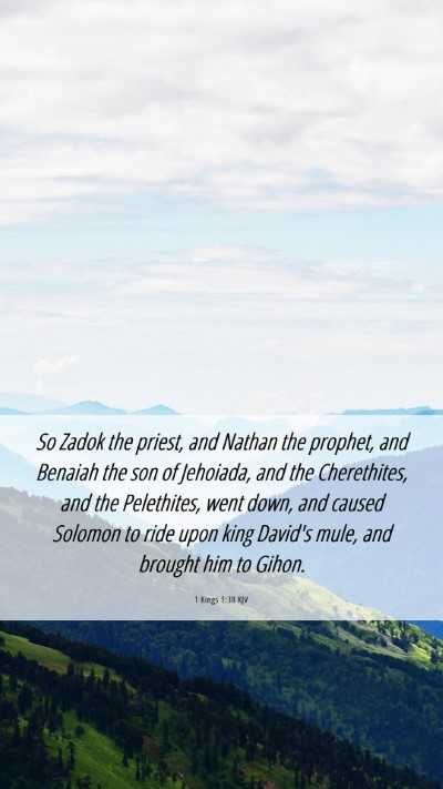 Picture 06 - 1 Kings 1:38 KJV Mobile Phone Wallpaper - So Zadok the priest, and Nathan the prophet, and - Mobile Bible Verse Wallpaper