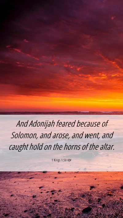 Picture 06 - 1 Kings 1:50 KJV Mobile Phone Wallpaper - And Adonijah feared because of Solomon, and - Mobile Bible Verse Wallpaper