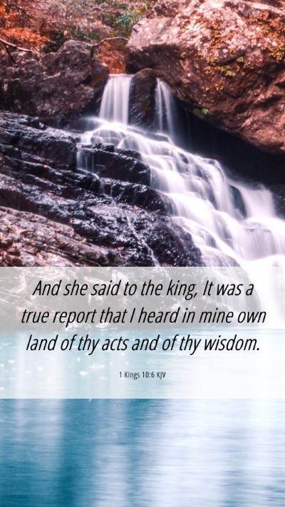 Picture 06 - 1 Kings 10:6 KJV Mobile Phone Wallpaper - And she said to the king, It was a true report - Mobile Bible Verse Wallpaper