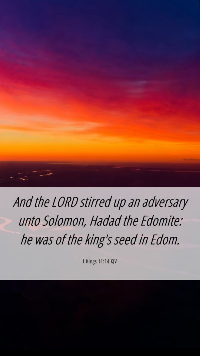 Picture 06 - 1 Kings 11:14 KJV Mobile Phone Wallpaper - And the LORD stirred up an adversary unto - Mobile Bible Verse Wallpaper