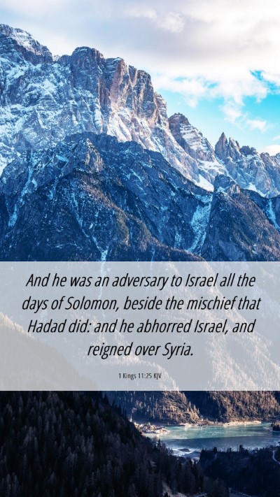 Picture 06 - 1 Kings 11:25 KJV Mobile Phone Wallpaper - And he was an adversary to Israel all the days of - Mobile Bible Verse Wallpaper