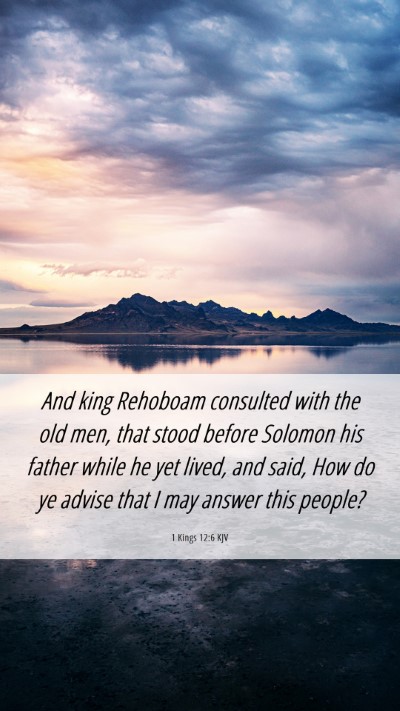 Picture 06 - 1 Kings 12:6 KJV Mobile Phone Wallpaper - And king Rehoboam consulted with the old men, - Mobile Bible Verse Wallpaper