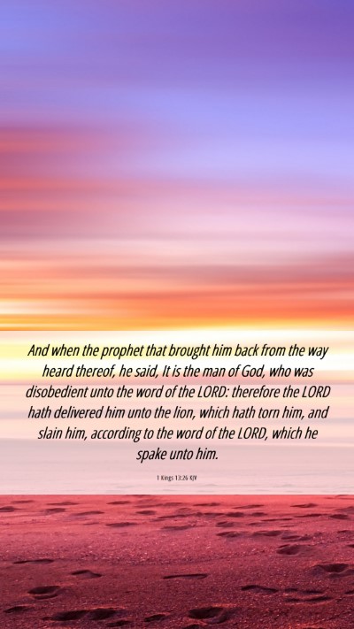 Picture 06 - 1 Kings 13:26 KJV Mobile Phone Wallpaper - And when the prophet that brought him back from - Mobile Bible Verse Wallpaper