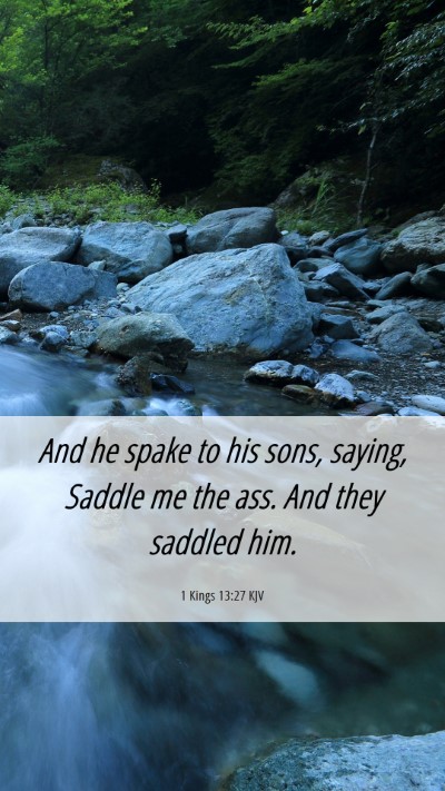 Picture 06 - 1 Kings 13:27 KJV Mobile Phone Wallpaper - And he spake to his sons, saying, Saddle me the - Mobile Bible Verse Wallpaper