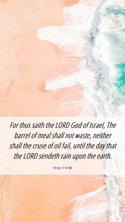 Picture 06 - 1 Kings 17:14 KJV Mobile Phone Wallpaper - For thus saith the LORD God of Israel, The barrel - Mobile Bible Verse Wallpaper