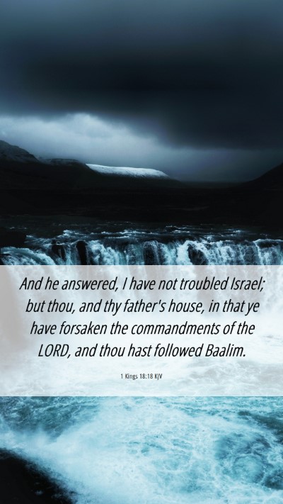 Picture 06 - 1 Kings 18:18 KJV Mobile Phone Wallpaper - And he answered, I have not troubled Israel; but - Mobile Bible Verse Wallpaper