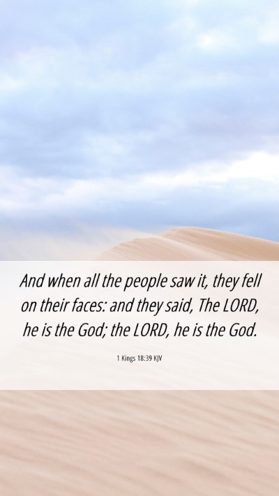 Picture 06 - 1 Kings 18:39 KJV Mobile Phone Wallpaper - And when all the people saw it, they fell on - Mobile Bible Verse Wallpaper