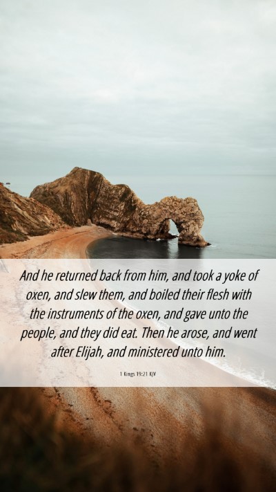 Picture 06 - 1 Kings 19:21 KJV Mobile Phone Wallpaper - And he returned back from him, and took a yoke of - Mobile Bible Verse Wallpaper
