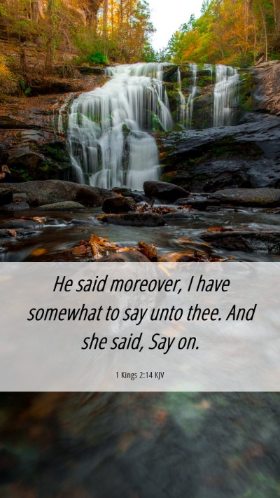 Picture 06 - 1 Kings 2:14 KJV Mobile Phone Wallpaper - He said moreover, I have somewhat to say unto - Mobile Bible Verse Wallpaper