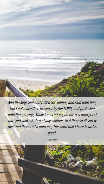 Picture 06 - 1 Kings 2:42 KJV Mobile Phone Wallpaper - And the king sent and called for Shimei, and said - Mobile Bible Verse Wallpaper