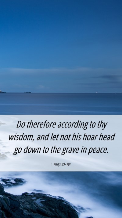 Picture 06 - 1 Kings 2:6 KJV Mobile Phone Wallpaper - Do therefore according to thy wisdom, and let not - Mobile Bible Verse Wallpaper