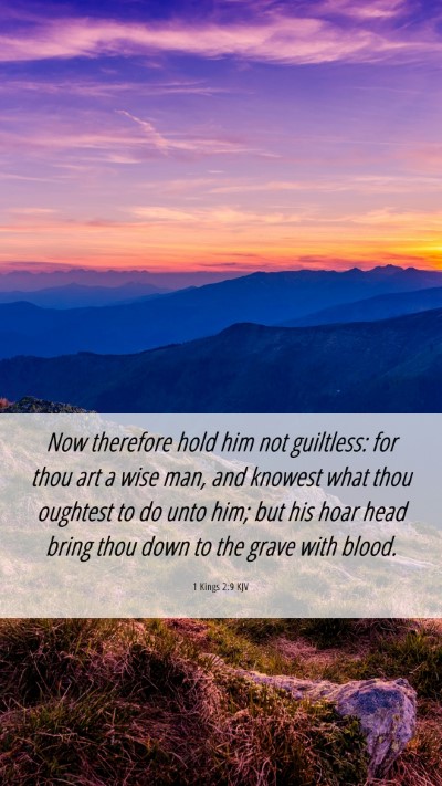 Picture 06 - 1 Kings 2:9 KJV Mobile Phone Wallpaper - Now therefore hold him not guiltless: for thou - Mobile Bible Verse Wallpaper