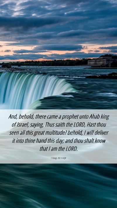 Picture 06 - 1 Kings 20:13 KJV Mobile Phone Wallpaper - And, behold, there came a prophet unto Ahab king - Mobile Bible Verse Wallpaper