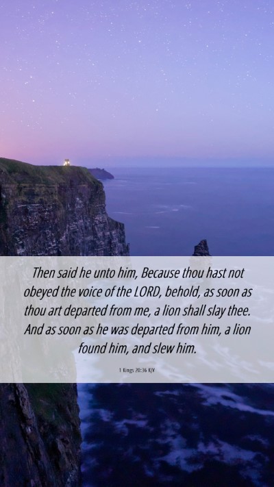 Picture 06 - 1 Kings 20:36 KJV Mobile Phone Wallpaper - Then said he unto him, Because thou hast not - Mobile Bible Verse Wallpaper