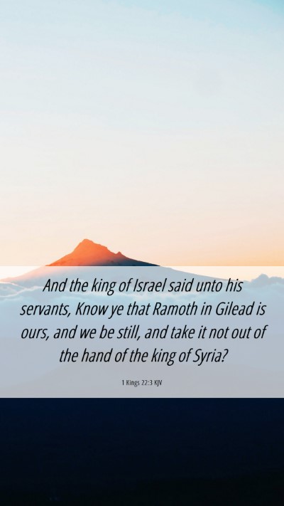 Picture 06 - 1 Kings 22:3 KJV Mobile Phone Wallpaper - And the king of Israel said unto his servants, - Mobile Bible Verse Wallpaper