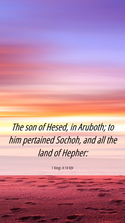 Picture 06 - 1 Kings 4:10 KJV Mobile Phone Wallpaper - The son of Hesed, in Aruboth; to him pertained - Mobile Bible Verse Wallpaper