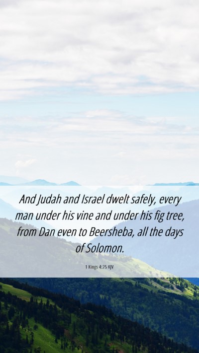 Picture 06 - 1 Kings 4:25 KJV Mobile Phone Wallpaper - And Judah and Israel dwelt safely, every man - Mobile Bible Verse Wallpaper