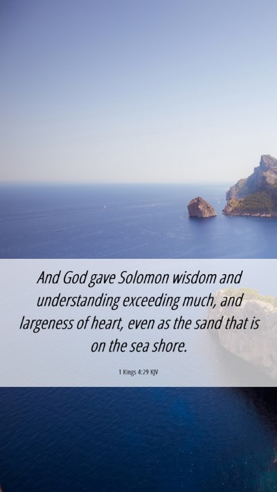 Picture 06 - 1 Kings 4:29 KJV Mobile Phone Wallpaper - And God gave Solomon wisdom and understanding - Mobile Bible Verse Wallpaper