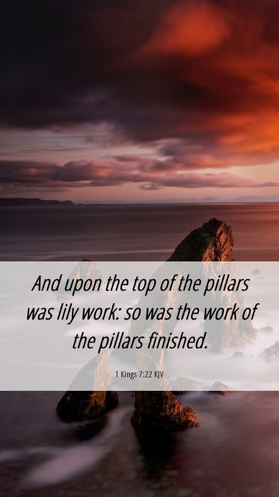 Picture 06 - 1 Kings 7:22 KJV Mobile Phone Wallpaper - And upon the top of the pillars was lily work: so - Mobile Bible Verse Wallpaper