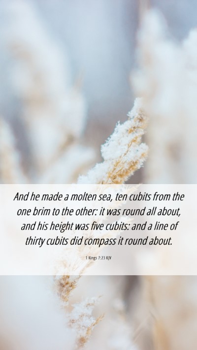 Picture 06 - 1 Kings 7:23 KJV Mobile Phone Wallpaper - And he made a molten sea, ten cubits from the one - Mobile Bible Verse Wallpaper