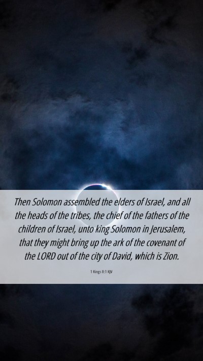 Picture 06 - 1 Kings 8:1 KJV Mobile Phone Wallpaper - Then Solomon assembled the elders of Israel, and - Mobile Bible Verse Wallpaper