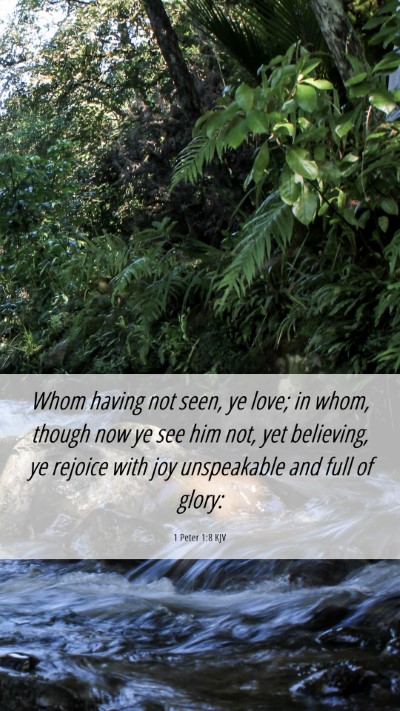 Picture 06 - 1 Peter 1:8 KJV Mobile Phone Wallpaper - Whom having not seen, ye love; in whom, though - Mobile Bible Verse Wallpaper