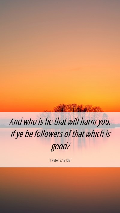 Picture 06 - 1 Peter 3:13 KJV Mobile Phone Wallpaper - And who is he that will harm you, if ye be - Mobile Bible Verse Wallpaper