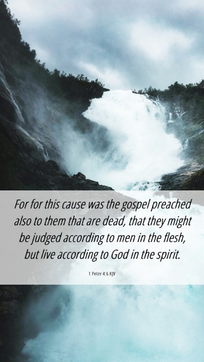 Picture 06 - 1 Peter 4:6 KJV Mobile Phone Wallpaper - For for this cause was the gospel preached also - Mobile Bible Verse Wallpaper