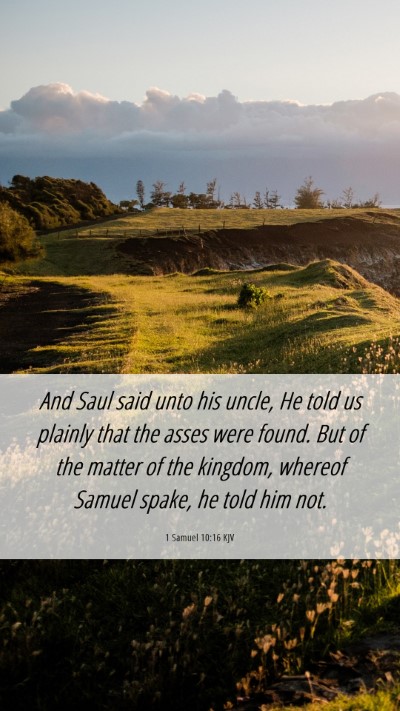 Picture 06 - 1 Samuel 10:16 KJV Mobile Phone Wallpaper - And Saul said unto his uncle, He told us plainly - Mobile Bible Verse Wallpaper
