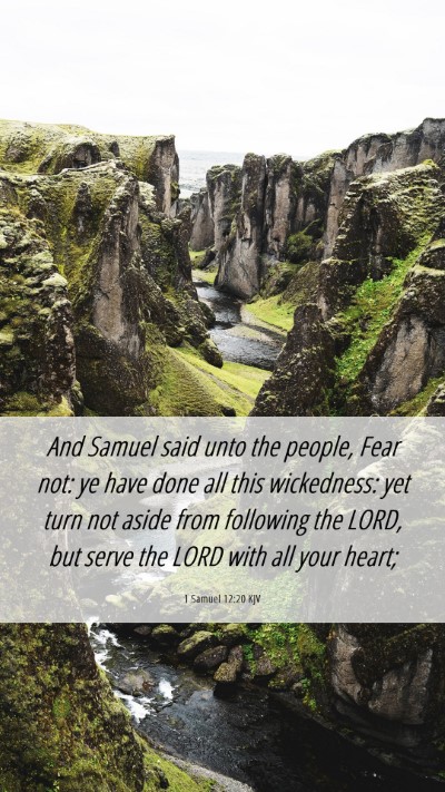 Picture 06 - 1 Samuel 12:20 KJV Mobile Phone Wallpaper - And Samuel said unto the people, Fear not: ye - Mobile Bible Verse Wallpaper