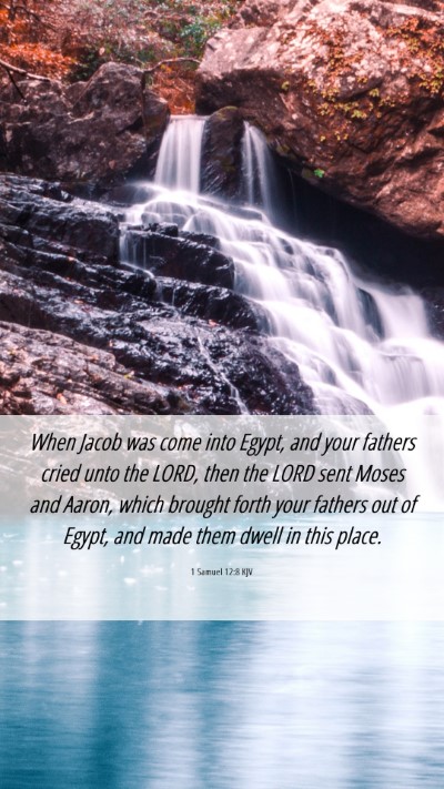 Picture 06 - 1 Samuel 12:8 KJV Mobile Phone Wallpaper - When Jacob was come into Egypt, and your fathers - Mobile Bible Verse Wallpaper