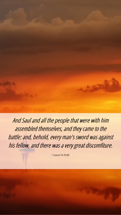 Picture 06 - 1 Samuel 14:20 KJV Mobile Phone Wallpaper - And Saul and all the people that were with him - Mobile Bible Verse Wallpaper