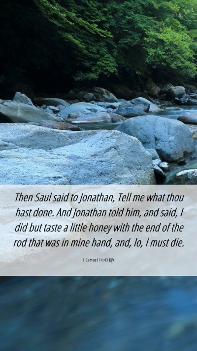 Picture 06 - 1 Samuel 14:43 KJV Mobile Phone Wallpaper - Then Saul said to Jonathan, Tell me what thou - Mobile Bible Verse Wallpaper