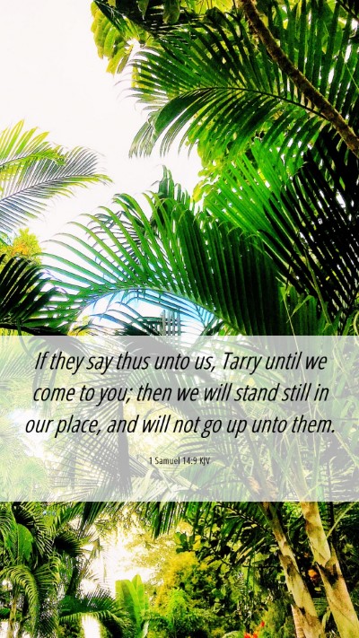 Picture 06 - 1 Samuel 14:9 KJV Mobile Phone Wallpaper - If they say thus unto us, Tarry until we come to - Mobile Bible Verse Wallpaper