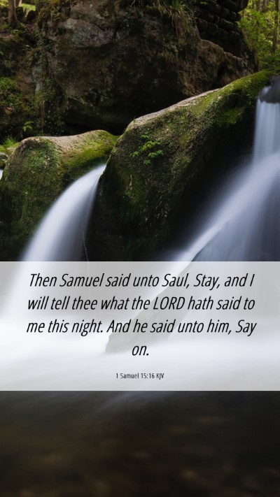 Picture 06 - 1 Samuel 15:16 KJV Mobile Phone Wallpaper - Then Samuel said unto Saul, Stay, and I will tell - Mobile Bible Verse Wallpaper