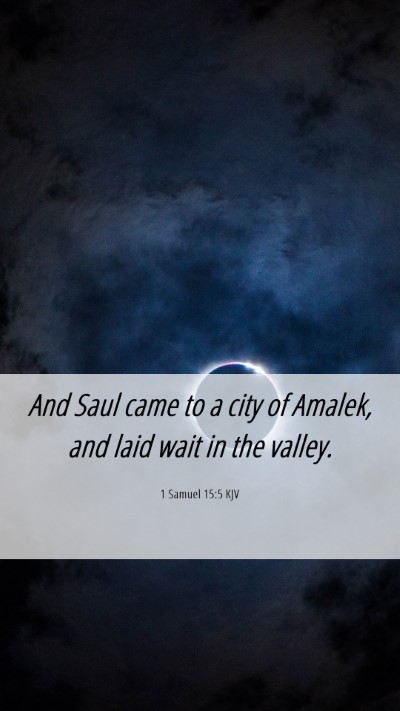 Picture 06 - 1 Samuel 15:5 KJV Mobile Phone Wallpaper - And Saul came to a city of Amalek, and laid wait - Mobile Bible Verse Wallpaper