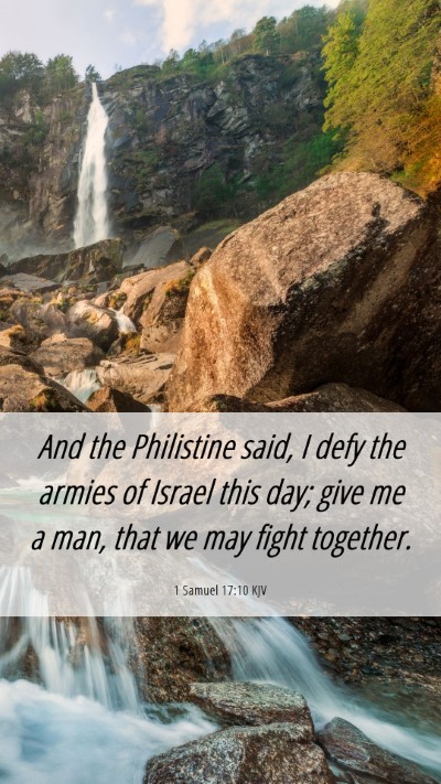 Picture 06 - 1 Samuel 17:10 KJV Mobile Phone Wallpaper - And the Philistine said, I defy the armies of - Mobile Bible Verse Wallpaper