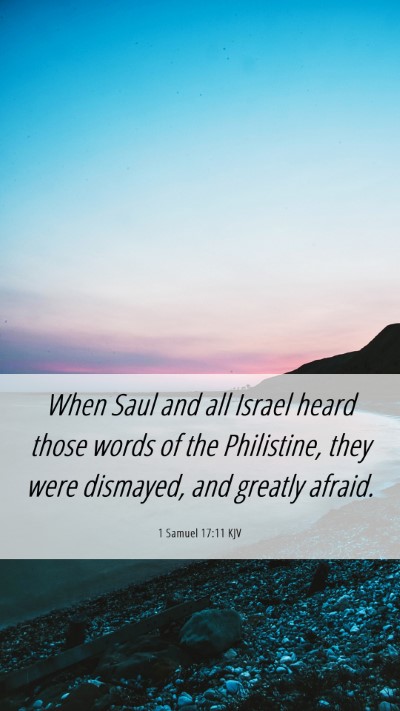 Picture 06 - 1 Samuel 17:11 KJV Mobile Phone Wallpaper - When Saul and all Israel heard those words of the - Mobile Bible Verse Wallpaper