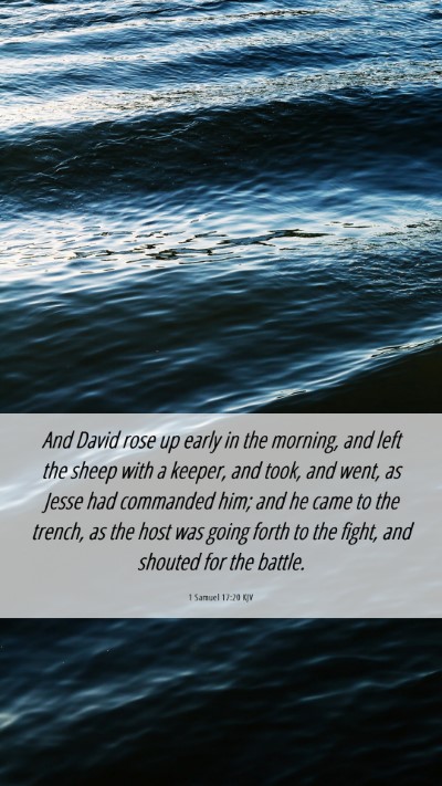 Picture 06 - 1 Samuel 17:20 KJV Mobile Phone Wallpaper - And David rose up early in the morning, and left - Mobile Bible Verse Wallpaper