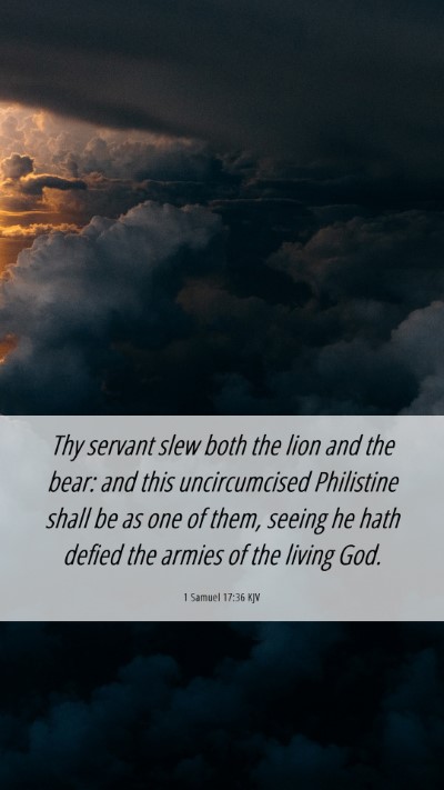 Picture 06 - 1 Samuel 17:36 KJV Mobile Phone Wallpaper - Thy servant slew both the lion and the bear: and - Mobile Bible Verse Wallpaper
