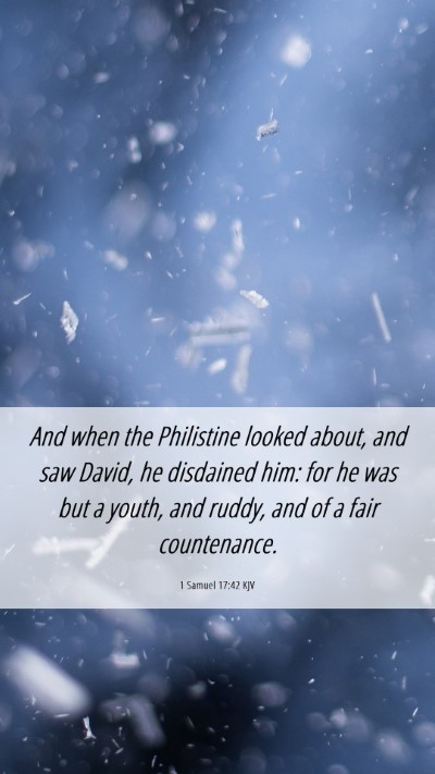 Picture 06 - 1 Samuel 17:42 KJV Mobile Phone Wallpaper - And when the Philistine looked about, and saw - Mobile Bible Verse Wallpaper