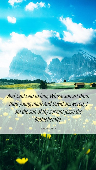 Picture 06 - 1 Samuel 17:58 KJV Mobile Phone Wallpaper - And Saul said to him, Whose son art thou, thou - Mobile Bible Verse Wallpaper