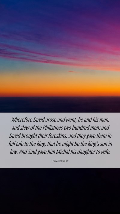 Picture 06 - 1 Samuel 18:27 KJV Mobile Phone Wallpaper - Wherefore David arose and went, he and his men, - Mobile Bible Verse Wallpaper