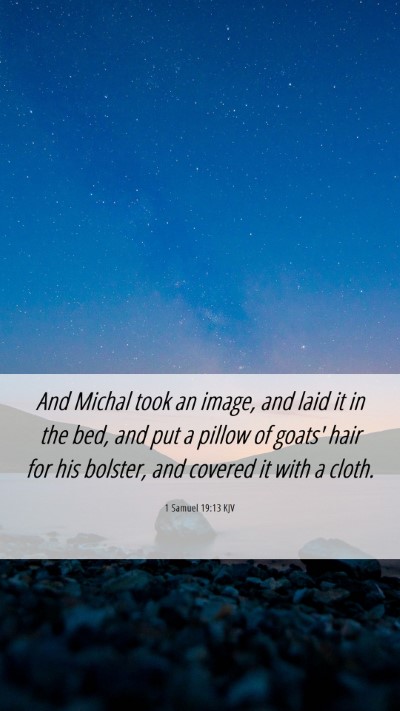 Picture 06 - 1 Samuel 19:13 KJV Mobile Phone Wallpaper - And Michal took an image, and laid it in the bed, - Mobile Bible Verse Wallpaper