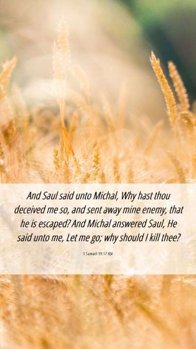 Picture 06 - 1 Samuel 19:17 KJV Mobile Phone Wallpaper - And Saul said unto Michal, Why hast thou deceived - Mobile Bible Verse Wallpaper