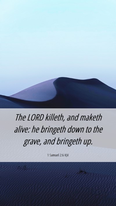 Picture 06 - 1 Samuel 2:6 KJV Mobile Phone Wallpaper - The LORD killeth, and maketh alive: he bringeth - Mobile Bible Verse Wallpaper
