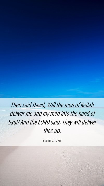 Picture 06 - 1 Samuel 23:12 KJV Mobile Phone Wallpaper - Then said David, Will the men of Keilah deliver - Mobile Bible Verse Wallpaper