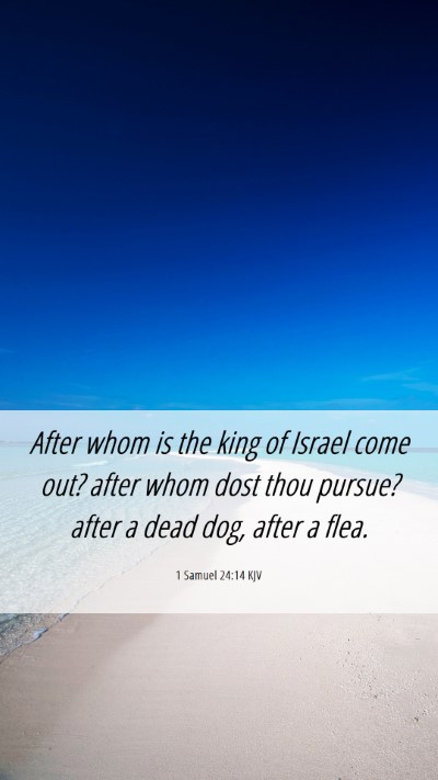 Picture 06 - 1 Samuel 24:14 KJV Mobile Phone Wallpaper - After whom is the king of Israel come out? after - Mobile Bible Verse Wallpaper