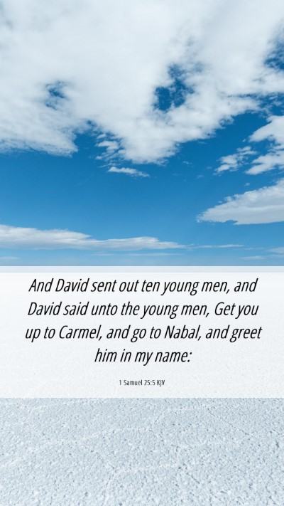 Picture 06 - 1 Samuel 25:5 KJV Mobile Phone Wallpaper - And David sent out ten young men, and David said - Mobile Bible Verse Wallpaper