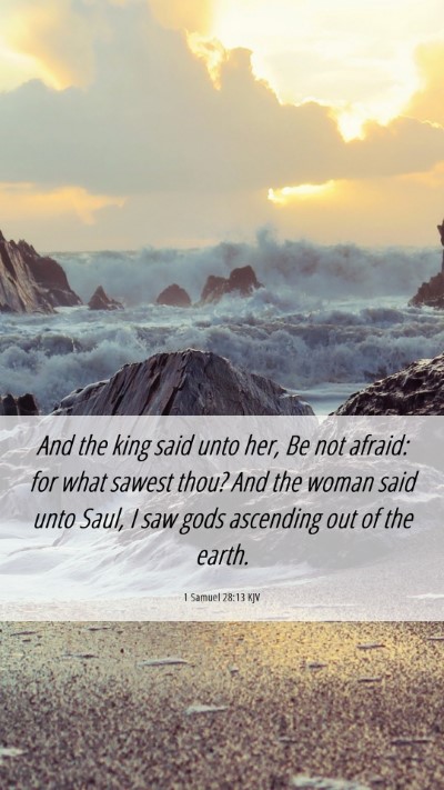 Picture 06 - 1 Samuel 28:13 KJV Mobile Phone Wallpaper - And the king said unto her, Be not afraid: for - Mobile Bible Verse Wallpaper